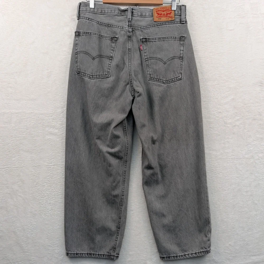 Levi Strauss 578 Jeans Mens 34x28 Gray Loose Fit Wide Leg Baggy Skate Streetwear